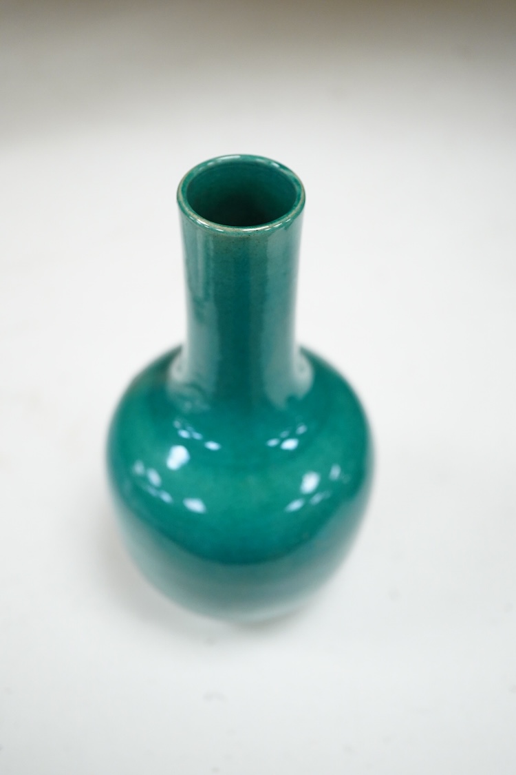 A Chinese turquoise glazed bottle vase, 17cm high